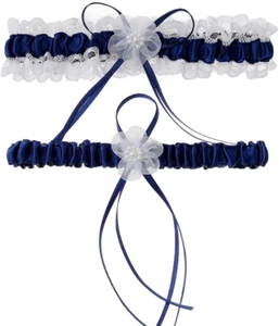 Wedding Garter for Bride Lace Bridal Elastic Garter Belt Something Blue Wedding - Picture 1 of 12