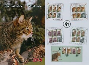 Rumänien 2014 Wildkatzen,WILD CATS,Pisici salbatice Mi.6880-83,Zf.,KB-Satz,FDC