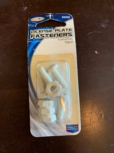 LICENSE PLATE FASTENERS 4 nuts, 4 bolts white nylon NEW! 93332 - Picture 1 of 2