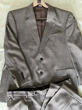 PSA Jos A Bank Mens Suit Jacket 46 R  and Trousers 41 R  100% Wool Gray Blue