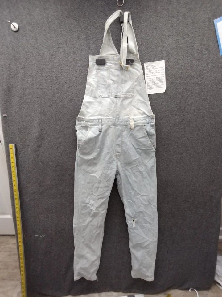 Vintage Overalls Jumpsuit Women's Unbranded Blue White 70s Hippy 32x28 - Image 1 of 4