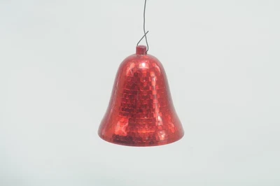 Vntg Ornament Red Bradford Plastic Bell Ornament Faceted Disco Type Bell Box #75 - Image 1 of 4