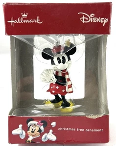 Hallmark Disney Minnie Mouse Weihnachtsschmuck mit Tupfen Kleid Blume & Schal - Bild 1 von 5