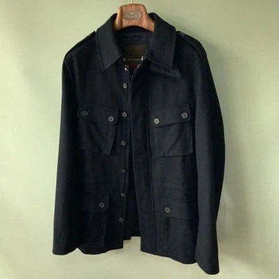 Chaqueta militar de lana British Mackintosh para hombre 38 negra espiga usada Foto 1 de 4