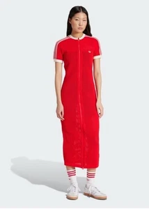 NWT Adidas Originals Premium Crochet Dress Women's Lifestyle Red Dress Size M - Picture 1 of 3