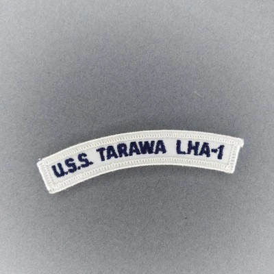 USS U.S.S. Parche Tarawa LHA-1 Navy Ship Tab Rocker Ribbon 3 1/4" Foto 1 de 2