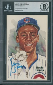 1981 Perez-Steele #158 Ernie Banks Beckett Authentic Autograph Signed *1815 - Picture 1 of 1