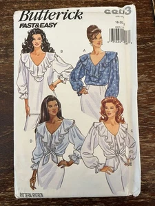 Butterick 6803 patrón de costura SIN CORTAR, top Misses, talla 18-20-22 - Imagen 1 de 2