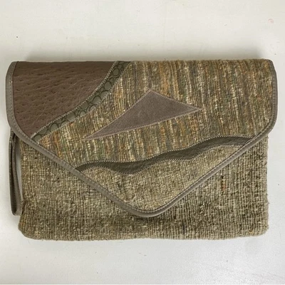 Bolso sin asas grande vintage años 80 Bagland tapiz de cuero sintético retazos Foto 1 de 4