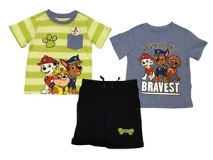 NEW Nick Jr. Kids Paw Patrol Short Sleeve Shirt's and Shorts 3 Piece Set 2T - Picture 1 of 20