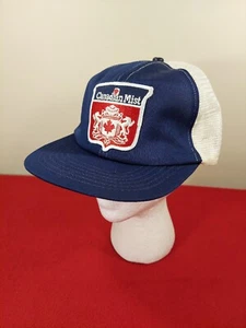 Parche de sombrero vintage de malla de niebla canadiense azul blanco - Imagen 1 de 11