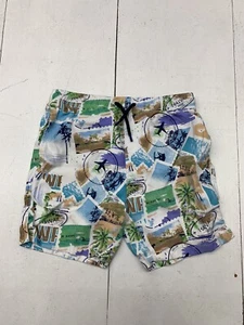 Ingear Boys White multicolor Travel Theme Swim Trunks Size 12/14 - Picture 1 of 5