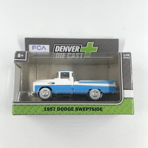 Dodge 1957 Swept side 1/48 Scale Trunk Lid Comes Off Denver Die Cast White Blue - Picture 1 of 6