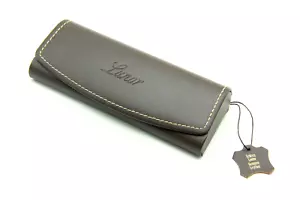 NEW LUNOR BROWN LEATHER AUTHENTIC EYEWEAR EYEGLASSES GLASSES CASE ONLY - Picture 1 of 3