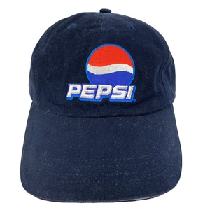 Pepsi Hat Spell Out Logo Soft Drinks Soda Strap Back Baseball Adjustable Dad Cap - Picture 1 of 8