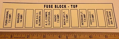 Continental Mark II 1956 1957 reimpresión de etiqueta de caja de fusibles (no Lincoln) amarillo envejecido Foto 1 de 2