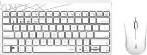 Rapoo 8000M Kit de bureau multimode sans fil clavier et souris blanc disposition FR - Photo 1/4
