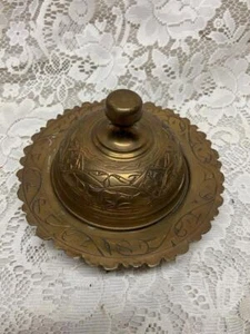 Vintage, Brass Metal Covered Butter Dish 4.5in x 6in D - Picture 1 of 8