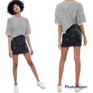 Falda Free People Moderna Mujer Camuflaje Negra Combo Talla 10 - Imagen 1 de 8