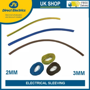PVC Cable Sleeving Electrical Cable Wire Sleeving Tubing  Earth, Brown, Blue - Picture 1 of 1