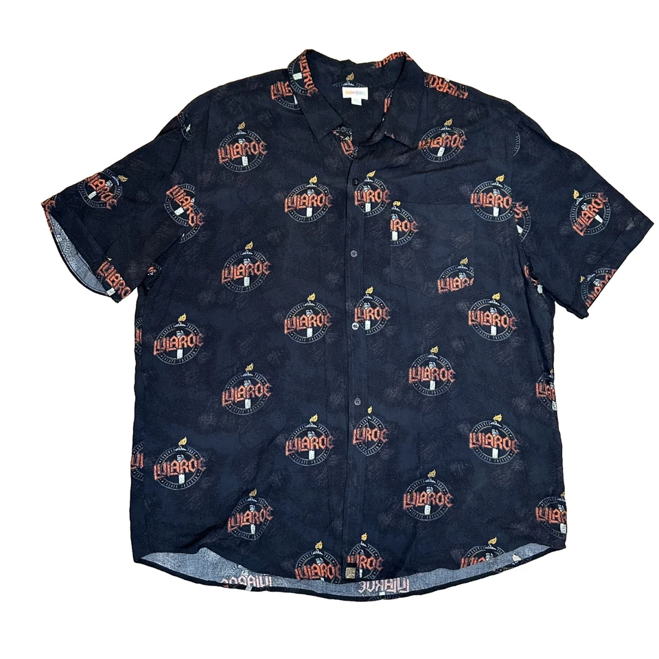 Camisa abotonada Lularoe para hombre 2XL simplemente cómoda negra Crea libertad MLM Foto 1 de 4