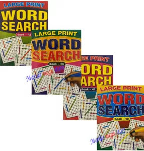 4 X A5 Mega WordSearch Puzzle Book Books Trivia LARGE PRINT BK45-48 - Picture 1 of 7