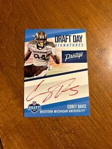 Corey Davis 2017 Prestige Draft Day Red Ink Rookie Auto DDS-CD Titans Jets RC