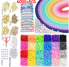 8500+ Pcs Clay Beads Bracelet Making Kit Round Flat Beads Polymer