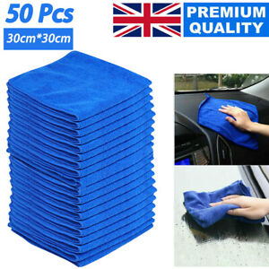 50 LARGE MICROFIBRE CLEANING AUTO CAR DETAILING SOFT CLOTHS WASH TOWEL DUSTER