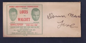 RARO 1948 CAMPEONATO MUNDIAL Joe Louis vs Joe Walcott boleto de boxeo sobre - Imagen 1 de 1