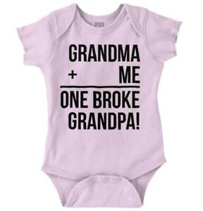 Funny Grandma Grandpa Spoiled Shower Gift Newborn Baby Boy Girl Infant Romper