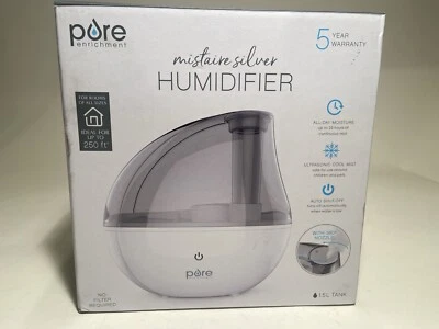Humidificador ultrasónico Pure Enrichment MistAire Cool Mist plateado NUEVO EN CAJA Foto 1 de 4