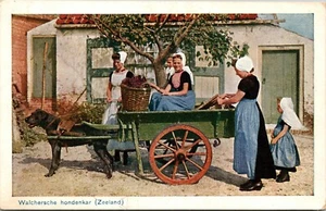 Carro para mujeres en perro Walchersche Zelanda Países Bajos postal WB UNP - Imagen 1 de 2