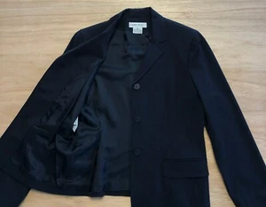 vtg Nine West Button Up Blazer Sz 8 NWT Navy Blue Notch Collar Pockets Deadstock - Picture 1 of 8