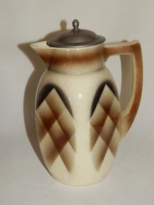 Kakaokanne Spritzdekor Art Deco Kakao Kanne mit Rahmsieb - Bild 1 von 9