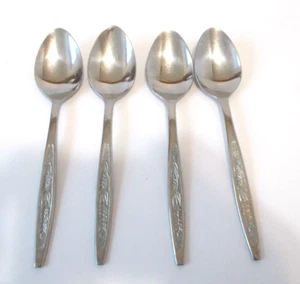 VTG MCM Provincial Wheat Korea Stainless Flatware Set of 4 Spoons - Picture 1 of 10