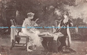 R398004 La primera carta de amor Marcus Stone Artistic Photographic Co 1906 - Imagen 1 de 4