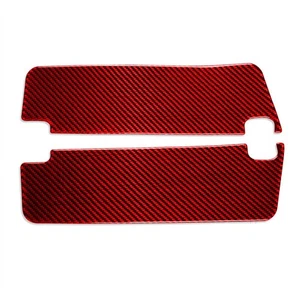 2×Red Carbon Fiber Car Roof Sun Visor Panel Cover For Chevrolet Camaro 2010-2015 - Picture 1 of 4