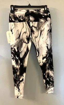 NWT Eye Candy Womens Marble Design Leggings Size M Black/White - Image 1 of 4