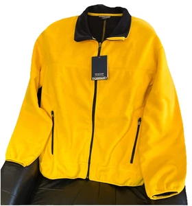 Men's Lands End Fleece Full Zip Yellow Jacket Men’s L Regular 42-44 - Picture 1 of 4