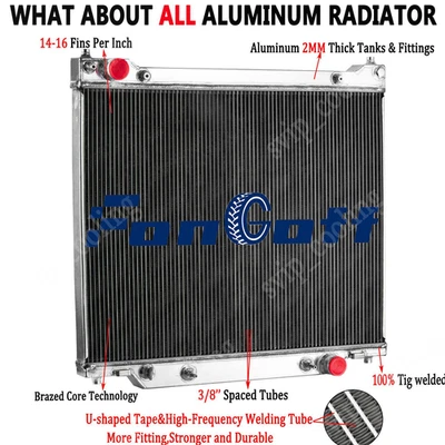 3-Rows Radiator Fit 1997-2014 Ford E150 E250 E350 Econoline Club Wagon 6.8L V10 Foto 1 de 4