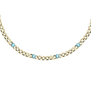 Collana MORELLATO donna Poetica acciaio dorato / cristalli blu - Imagen 1 de 6