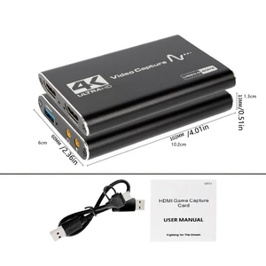 1x 4K Video Capture Card Zero Lag Loop Out HDMI USB 3.0 Device HD 1080P 60Hz v - Photo 1/11