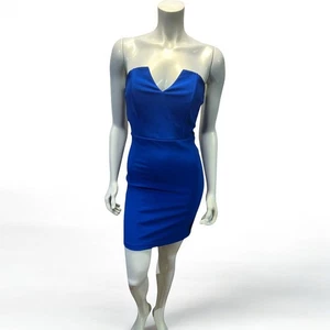 LULUS Royal Blue Strapless Bodycon Dress Sweetheart Neckline Party Cocktail M - Picture 1 of 10