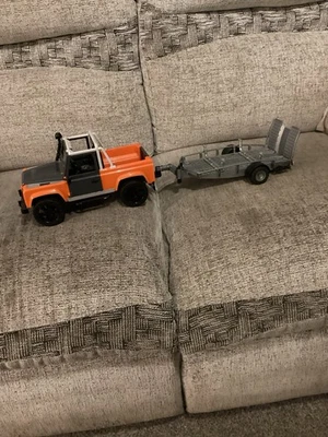 Bruder Landrover Defender  With trailer and speed boat   - Image 1 of 4