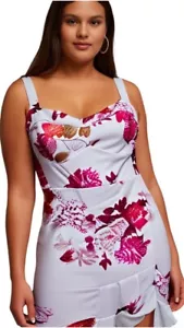 City Chic Dress AUS XS/14 US10 Mini White Sakura Floral NEW Cocktail Party Hens - Picture 1 of 8