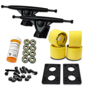 Yocaher HD7 Longboard Combo - 7"/180mm Black trucks (71mm Solid Yellow Wheels) - Picture 1 of 6