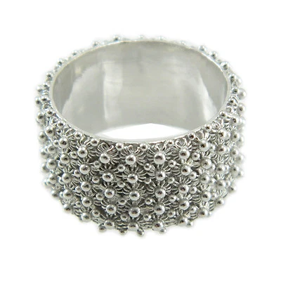 Fede sarda anello Sardegna filigrana fascia 5 file giri argento rodiato 925 ‰ - Immagine 1 di 2