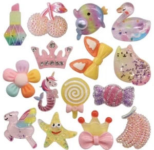 15 pcs. Women Girls Flower Unicorn Dolphin Mix Shoe charms -Only Charms Included - Picture 1 of 6