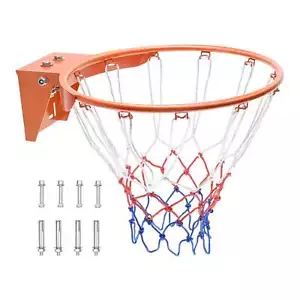 Wall Mount Basketball Hoop,Heavy Duty Indoor/Outdoor Rim with Net for Kids Adult - Picture 1 of 9